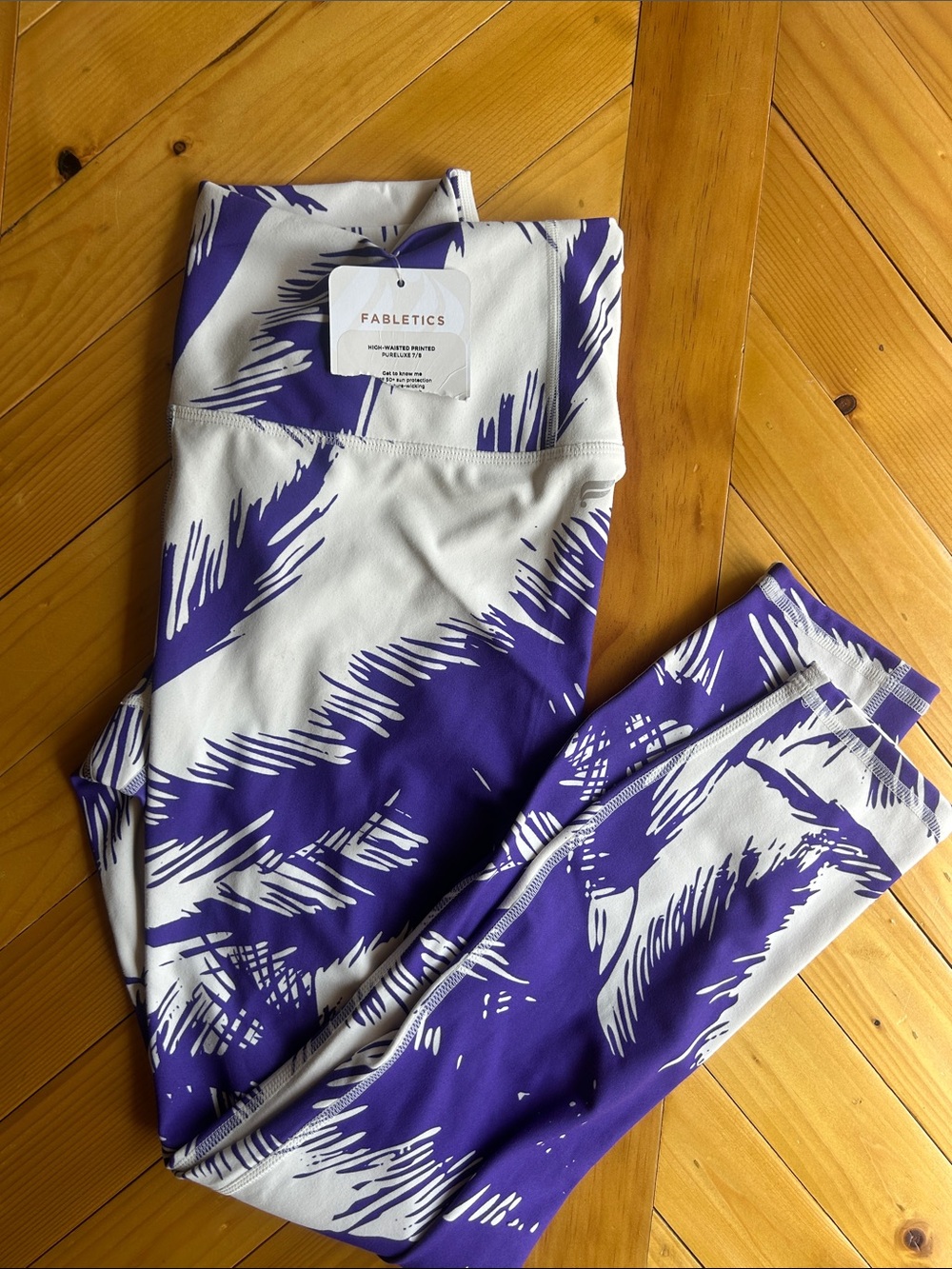 Fabletics High Waisted Printed Pure Luxe 7/8 Leggings